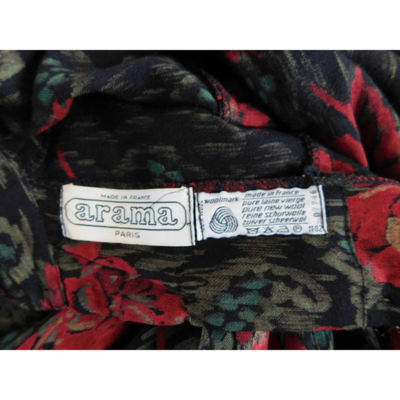 VINTAGE ARAMA PARIS HIGH NECK LACE TRIM WOOL DRESS - Picture 10 of 11